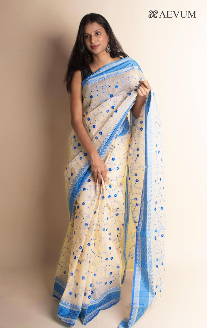 Bengal Cotton Tant Saree with Embroidery - 2975 Saree AEVUM