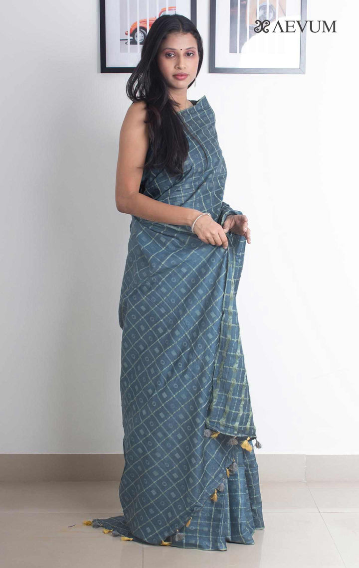 Katan Silk Saree with Checks - 2327 Saree Raj Dev Kumar   