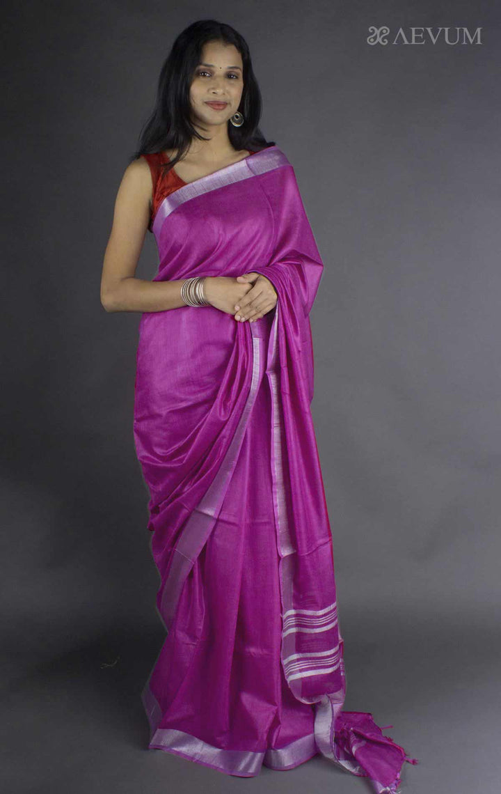 Semi Linen Saree with Blouse Piece - 7902 Saree AEVUM