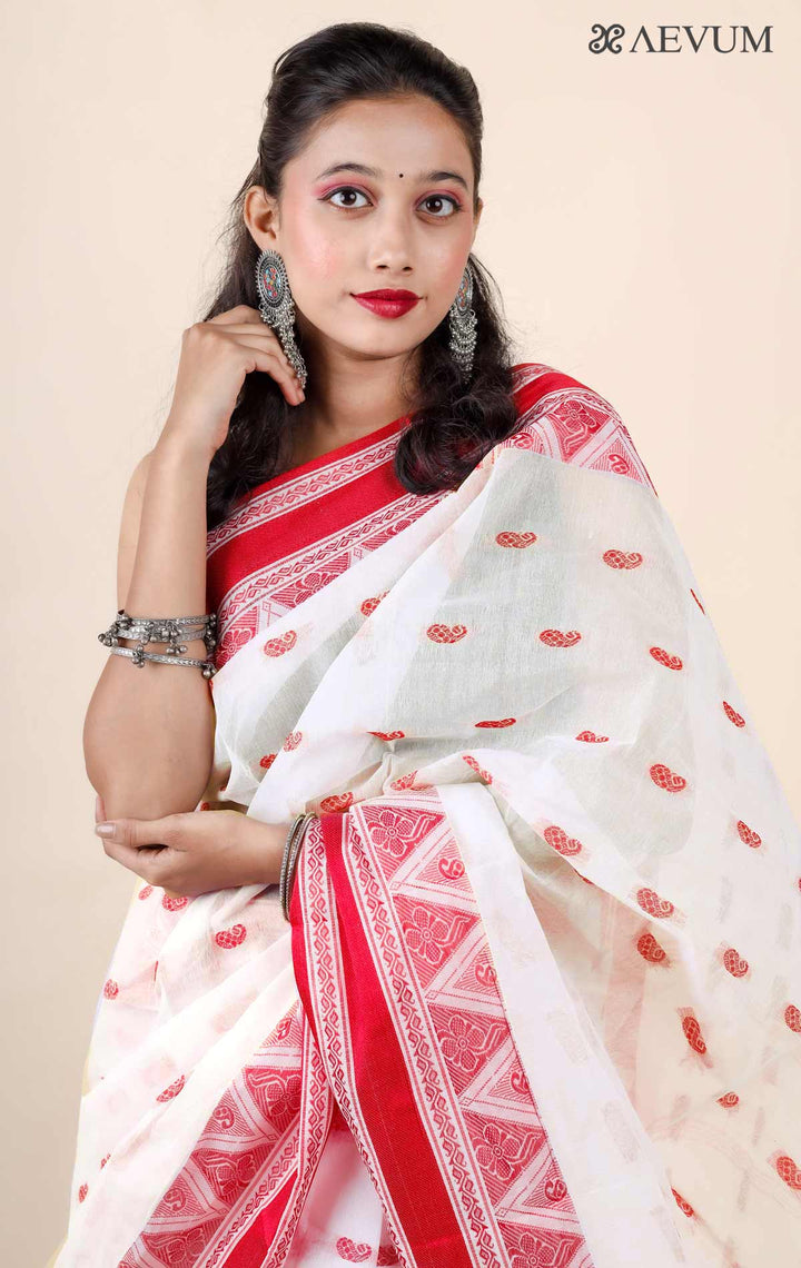 Bengal Cotton Handloom Saree Without Blouse Piece - 18434 Saree AEVUM   
