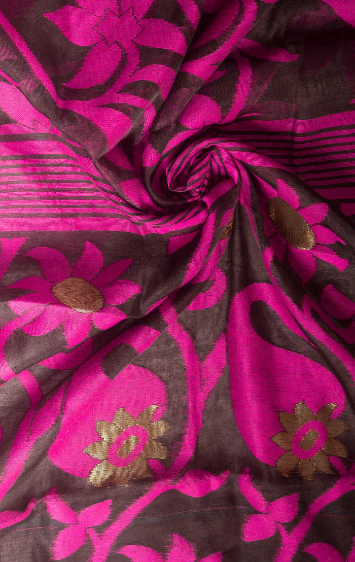 Paddo Dhakai Jamdani Saree without Blouse Piece - 0884 Saree AEVUM