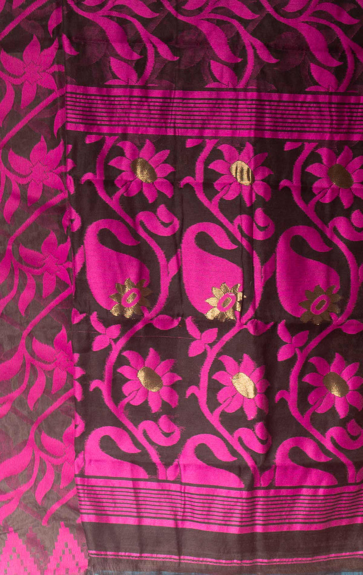 Paddo Dhakai Jamdani Saree without Blouse Piece - 0884 Saree AEVUM