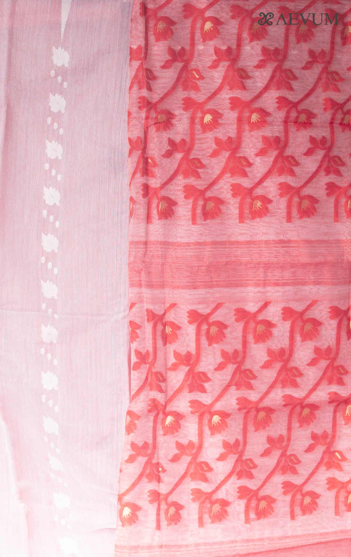 Dhakai Jamdani with Gap Work without Blouse Piece - 6960 Saree Riya's Collection   