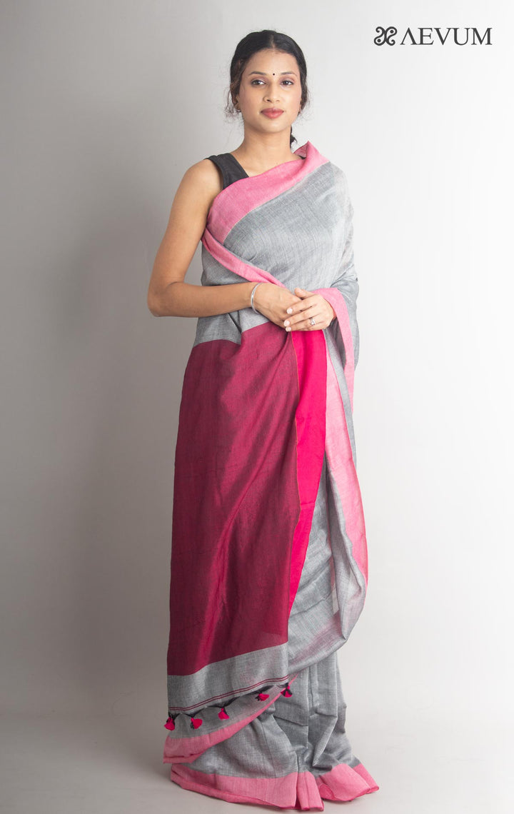 Handloom Cotton saree with Running Blouse piece - 0011 - AEVUM
