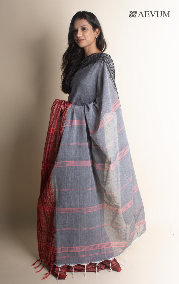Begampuri Bengal Cotton Saree with Ganga Jamuna Border - 0025 - AEVUM