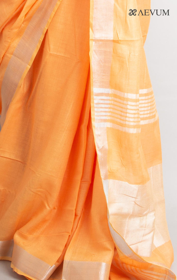 Semi Linen Saree with Blouse Piece - 0038 Saree Adworthy   