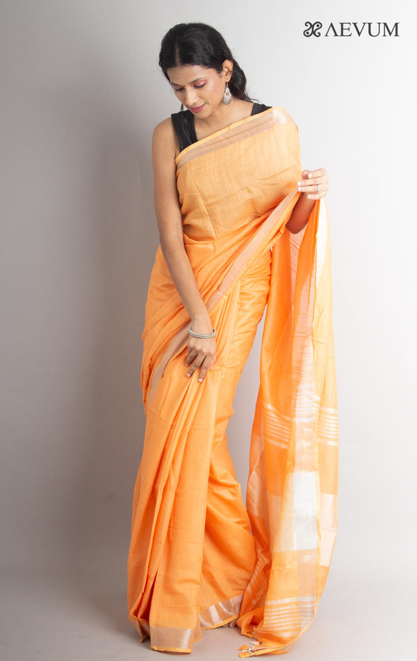 Semi Linen Saree with Blouse Piece - 0038 Saree AEVUM   