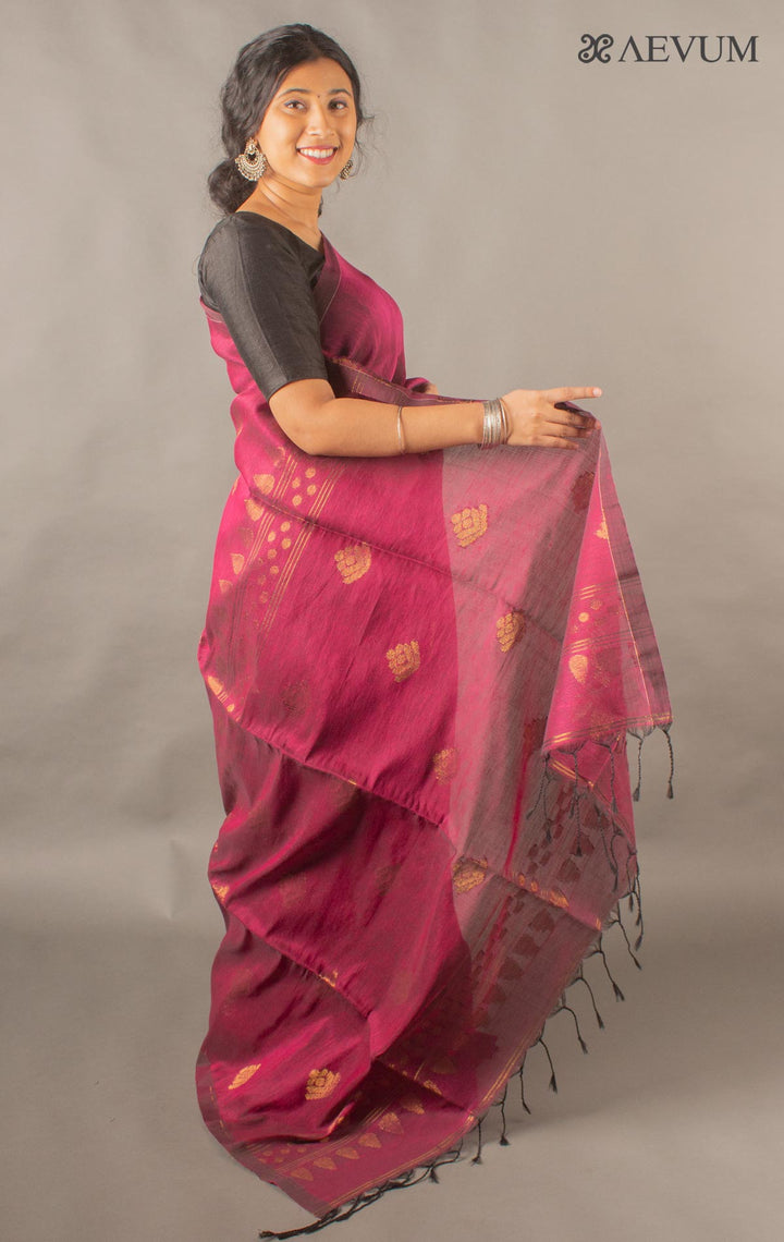 Organic Linen handloom Saree with blouse piece - 0042 Saree Dipanwita   
