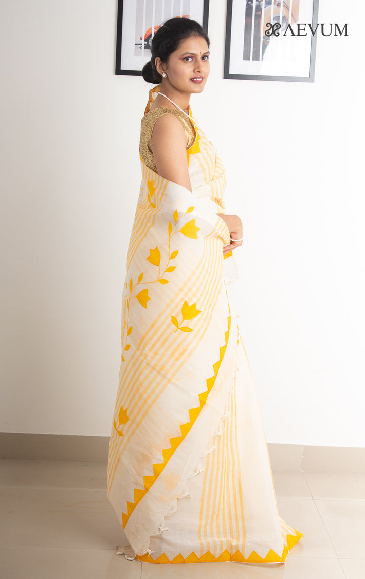 Begampuri Applique Work Saree - 0374 - AEVUM