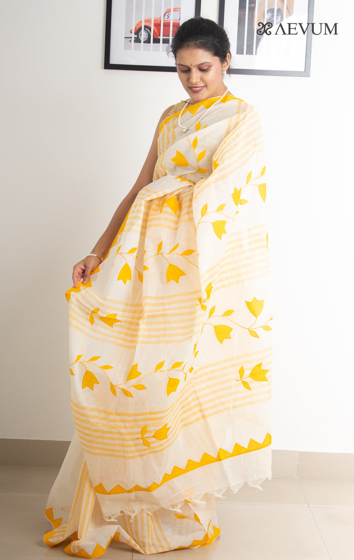 Begampuri Applique Work Saree - 0374 - AEVUM