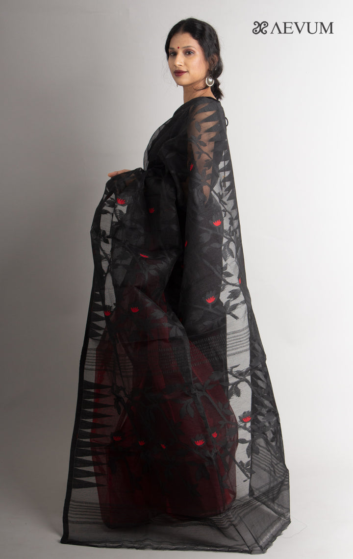Dhakai Jamdani with Gap Work without Blouse Piece - 0385 - AEVUM