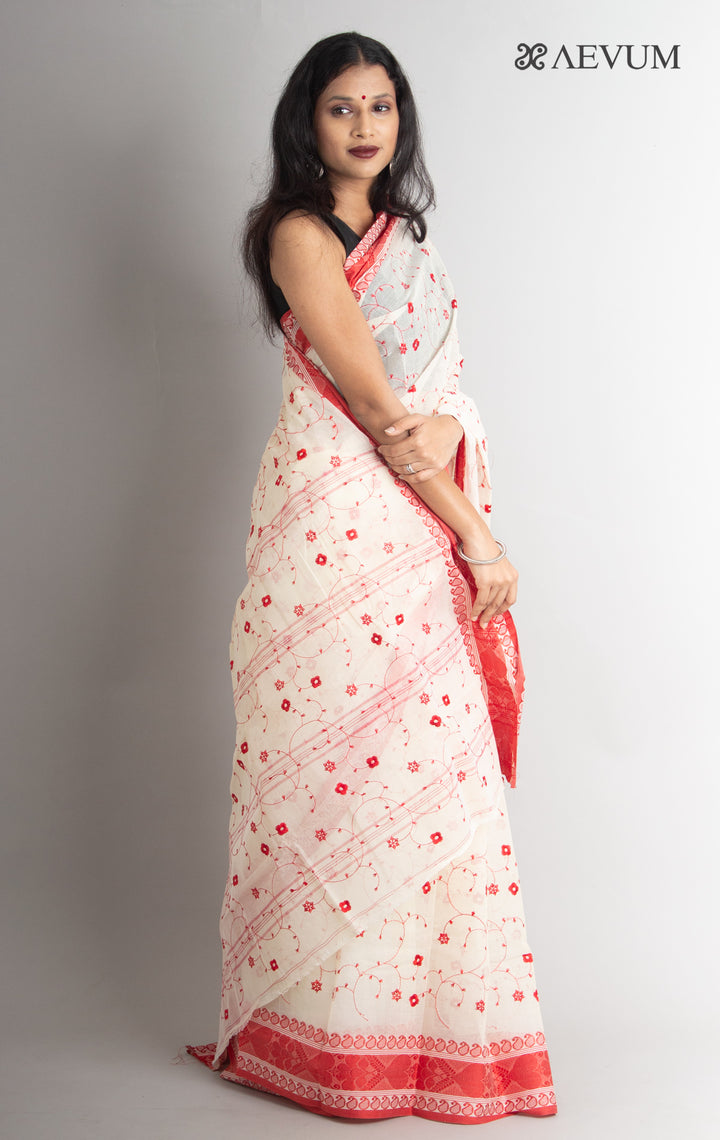 Bengal Cotton Tant Saree with Embroidery - 0464 - AEVUM