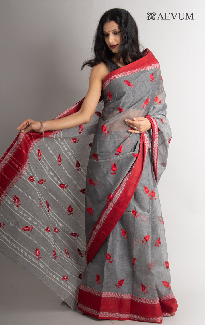Bengal Cotton Tant Saree with Embroidery - 0466 - AEVUM