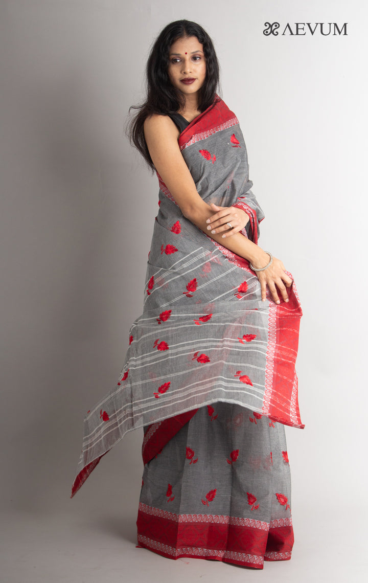 Bengal Cotton Tant Saree with Embroidery - 0466 - AEVUM