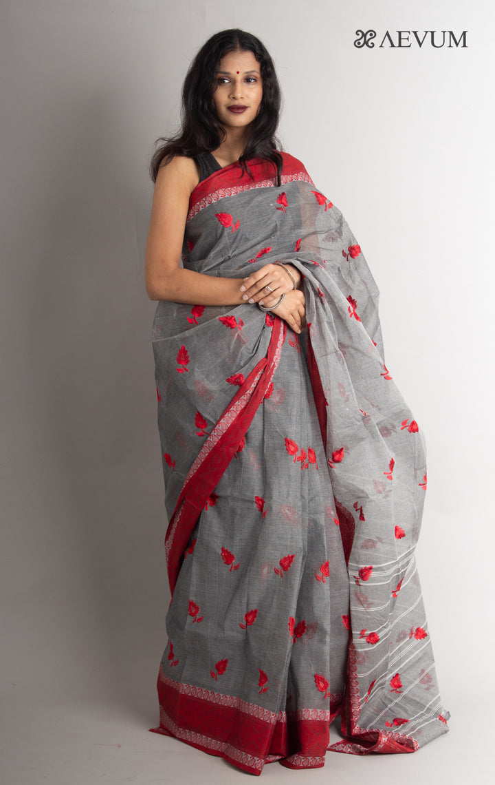 Bengal Cotton Tant Saree with Embroidery - 0466 - AEVUM