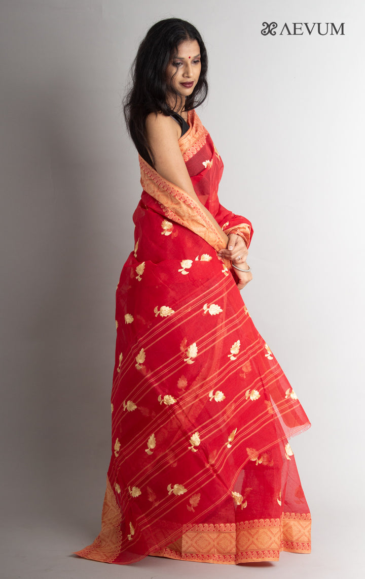 Bengal Cotton Tant Saree with Embroidery - 0470 - AEVUM