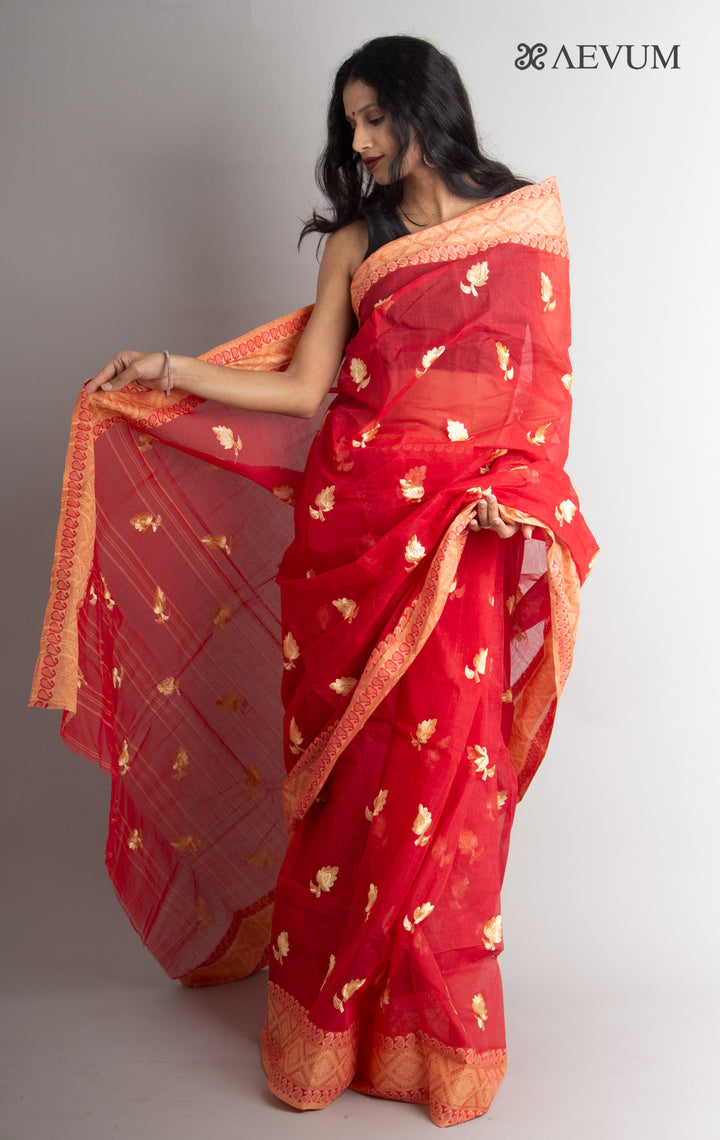 Bengal Cotton Tant Saree with Embroidery - 0470 - AEVUM