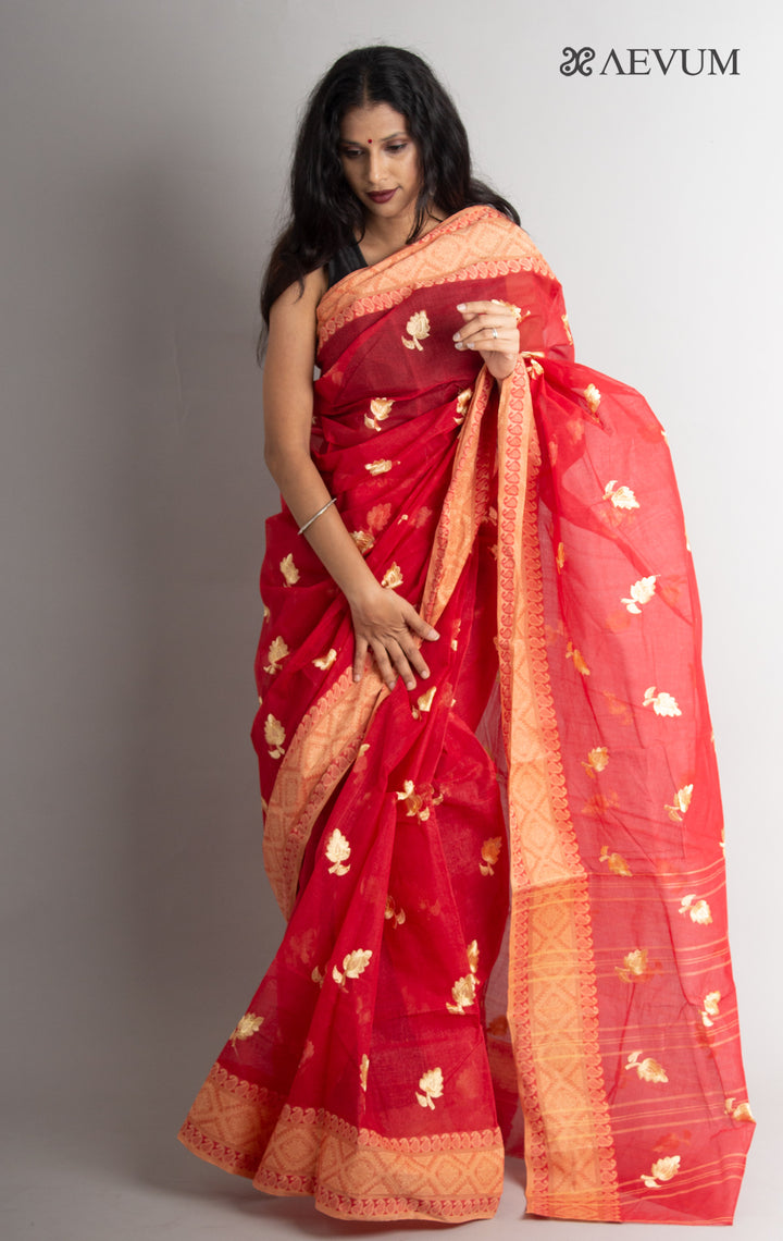 Bengal Cotton Tant Saree with Embroidery - 0470 - AEVUM