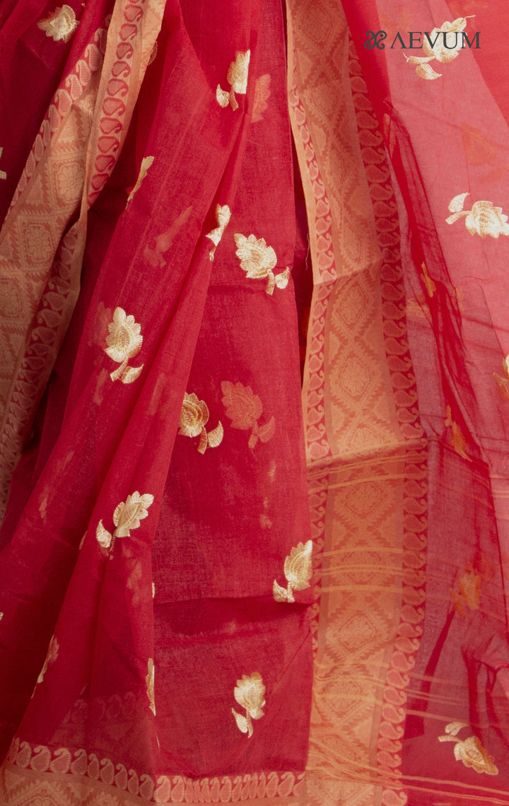 Bengal Cotton Tant Saree with Embroidery - 0470 - AEVUM