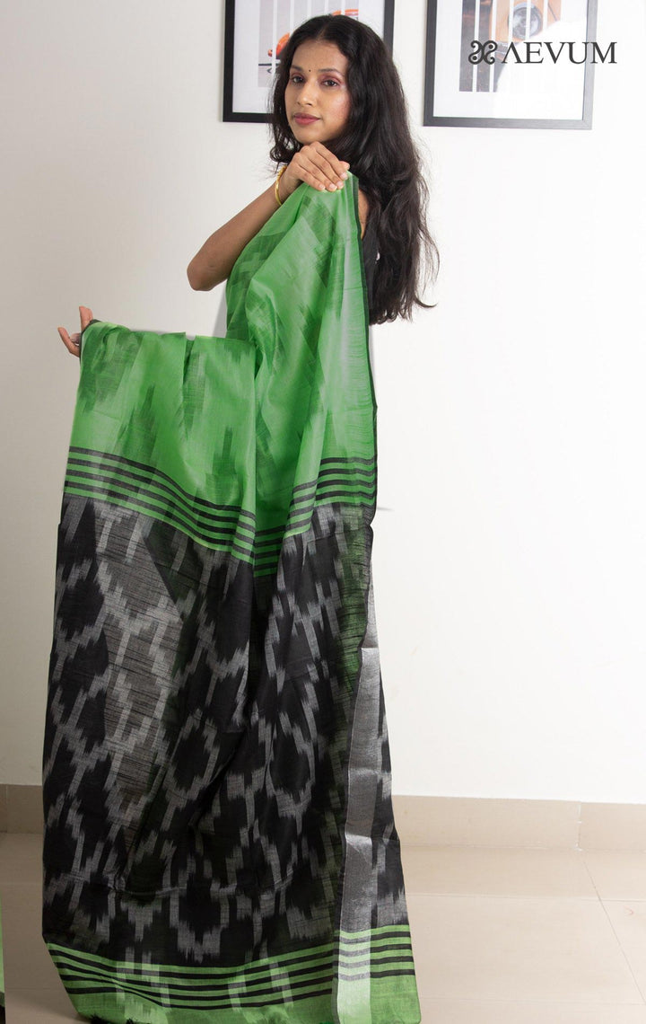 Semi Linen Ikkat Saree with Blouse Piece - 0479 - AEVUM