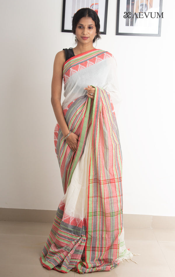 Begampuri Bengal Cotton Handloom Saree - 0501 Saree AEVUM 2   