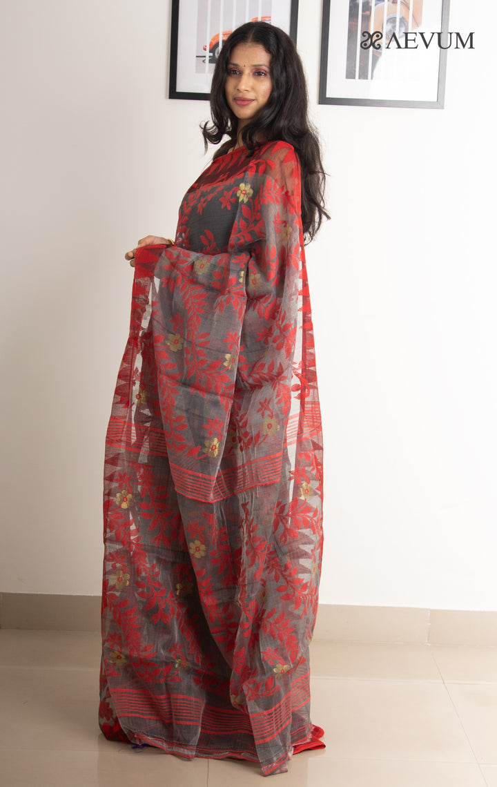 Dhakai Jamdani Khejurchari Saree without Blouse Piece - 0522 - AEVUM