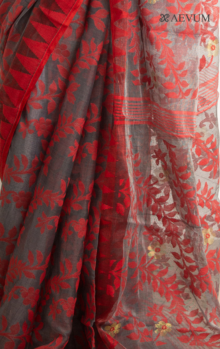 Dhakai Jamdani Khejurchari Saree without Blouse Piece - 0522 - AEVUM