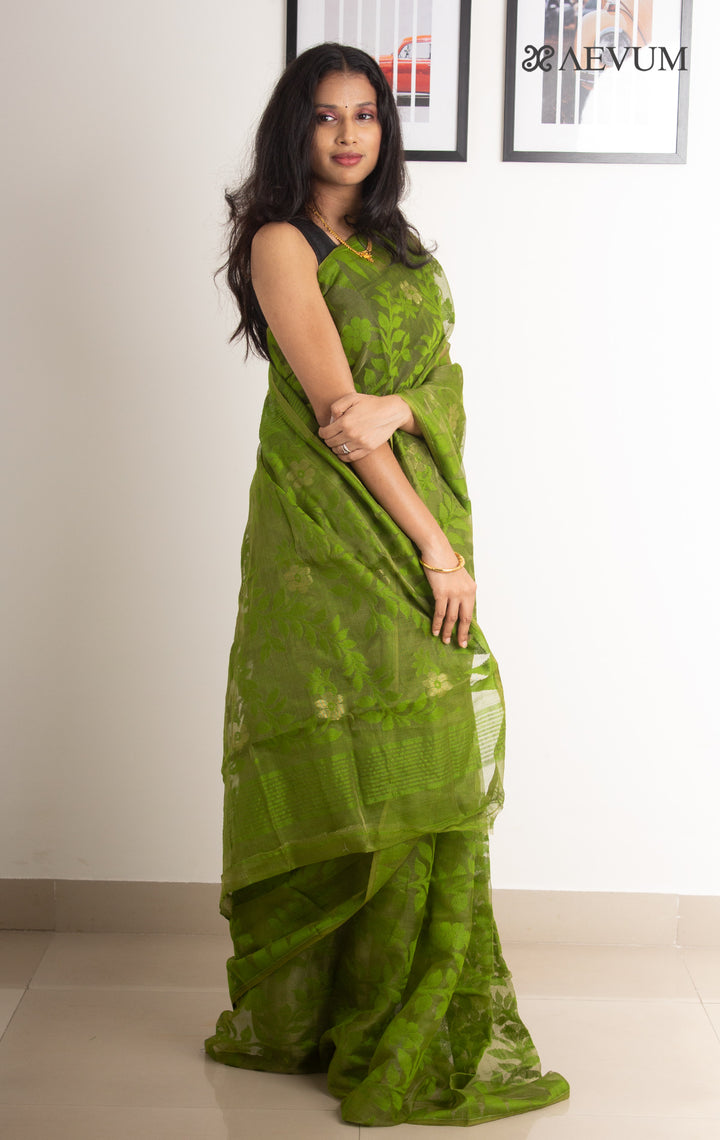 Dhakai Jamdani Khejurchari Saree without Blouse Piece - 0523 Saree Anita Kuthir   