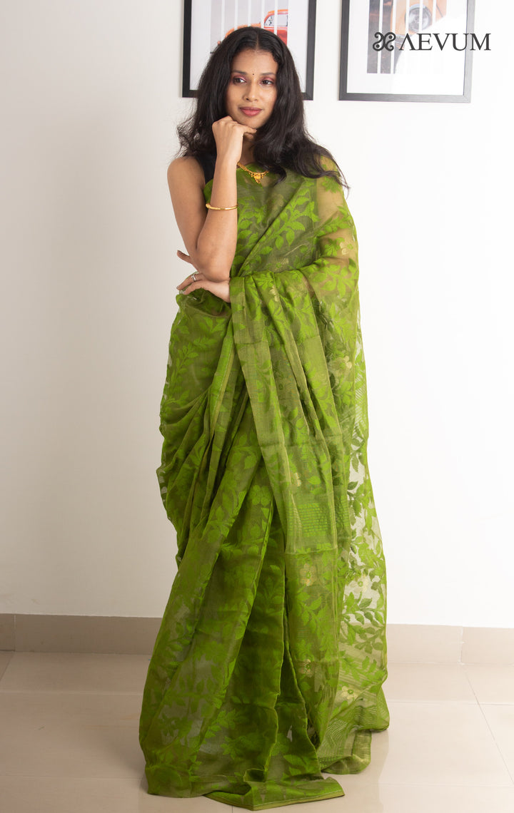 Dhakai Jamdani Khejurchari Saree without Blouse Piece - 0523 Saree Anita Kuthir   