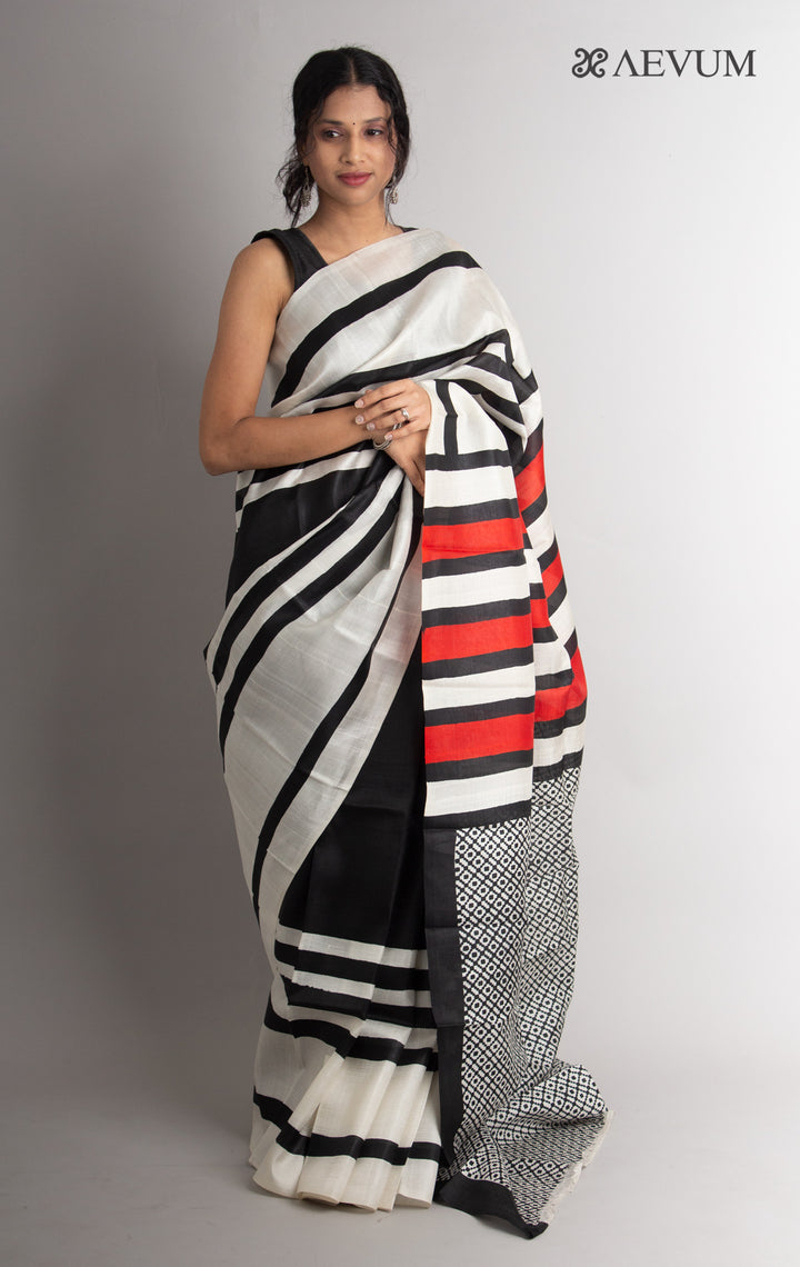 Three Ply Murshidabad  Pure Silk With Blouse Piece - 0579 - AEVUM