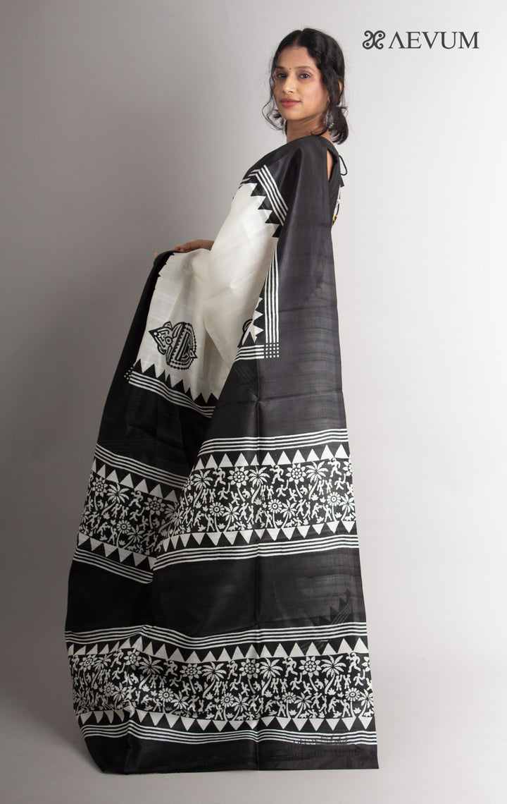 Three Ply Murshidabad  Pure Silk With Blouse Piece - 0583 Saree Riya's Collection   