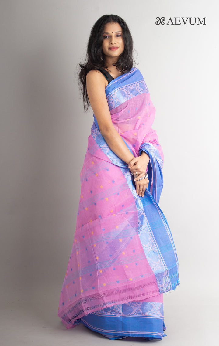 Bengal Cotton Tangail Tant Saree - 0615 - AEVUM