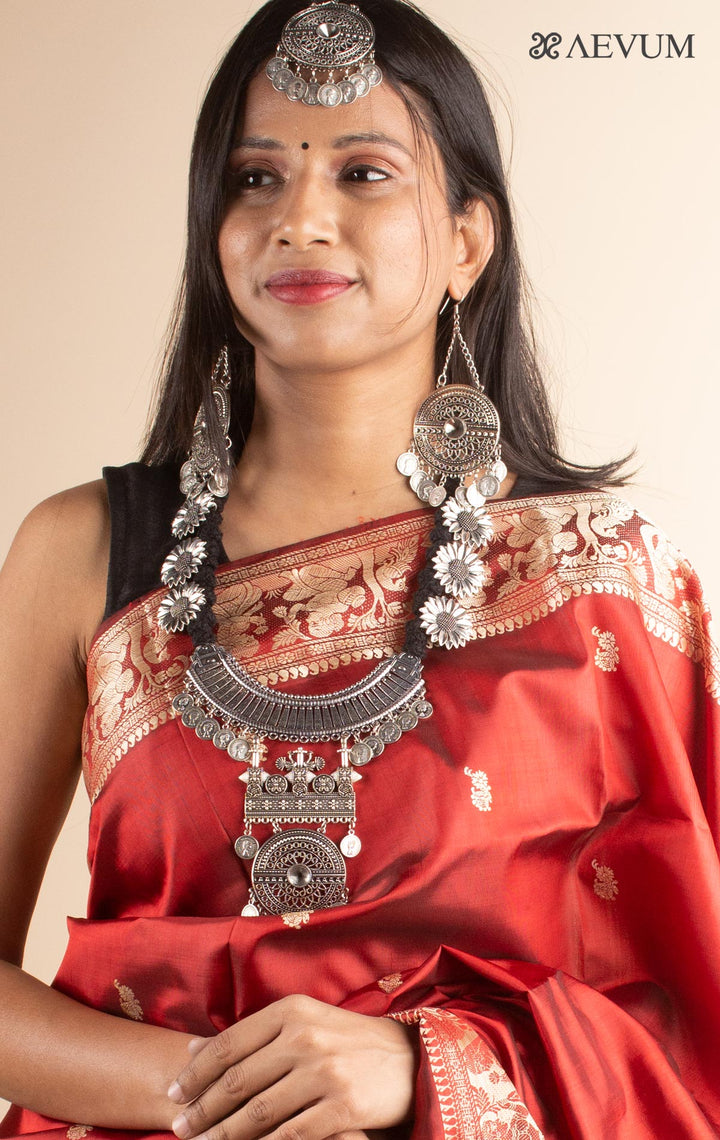 Long thread Necklace with Pendant set - 0642 - AEVUM