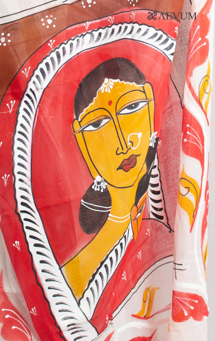 Kerala Cotton Hand Painted Saree with Blouse Piece - 0681 - AEVUM