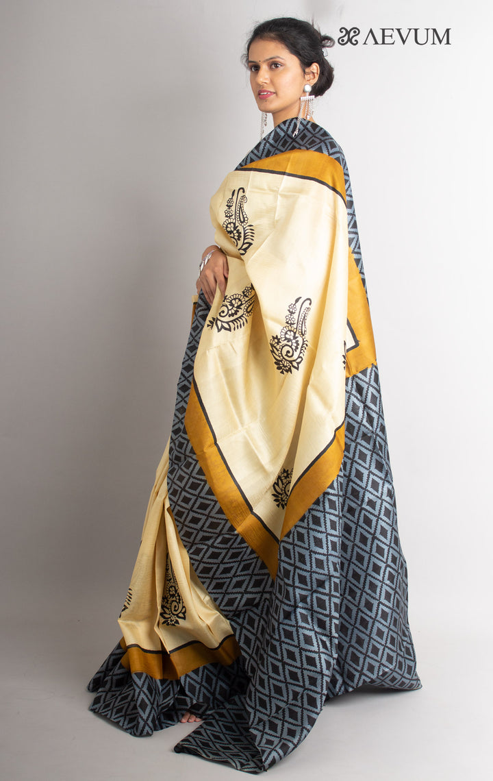 Three Ply Murshidabad  Pure Silk With Blouse Piece - 0687 - AEVUM