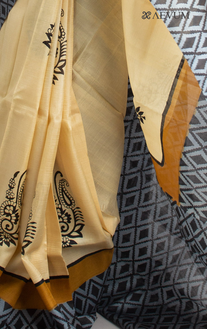 Three Ply Murshidabad  Pure Silk With Blouse Piece - 0687 - AEVUM