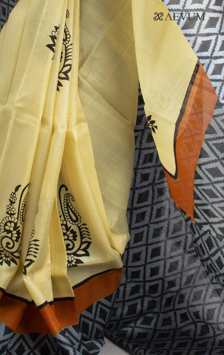 Three Ply Murshidabad  Pure Silk With Blouse Piece - 0687 - AEVUM