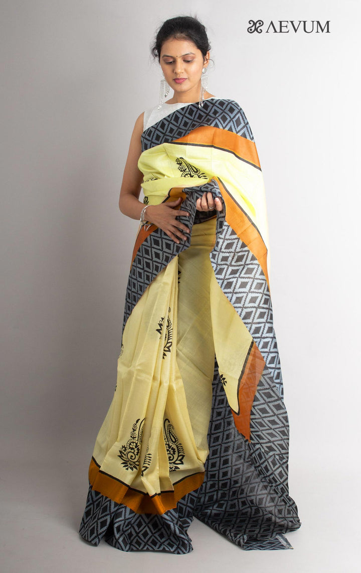 Three Ply Murshidabad  Pure Silk With Blouse Piece - 0687 - AEVUM