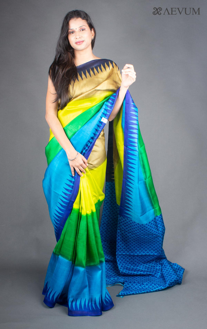 Three Ply Murshidabad  Pure Silk With Blouse Piece - 0692 - AEVUM
