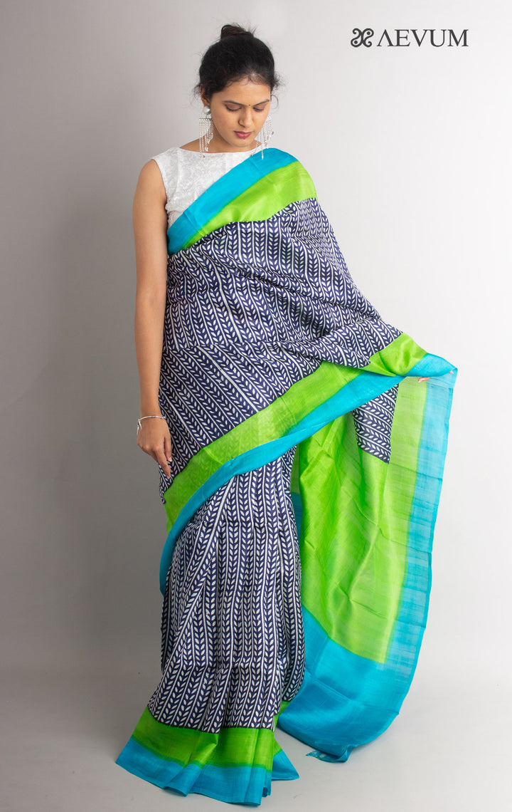 Three Ply Murshidabad  Pure Silk With Blouse Piece - 0693 Saree Riya's Collection   