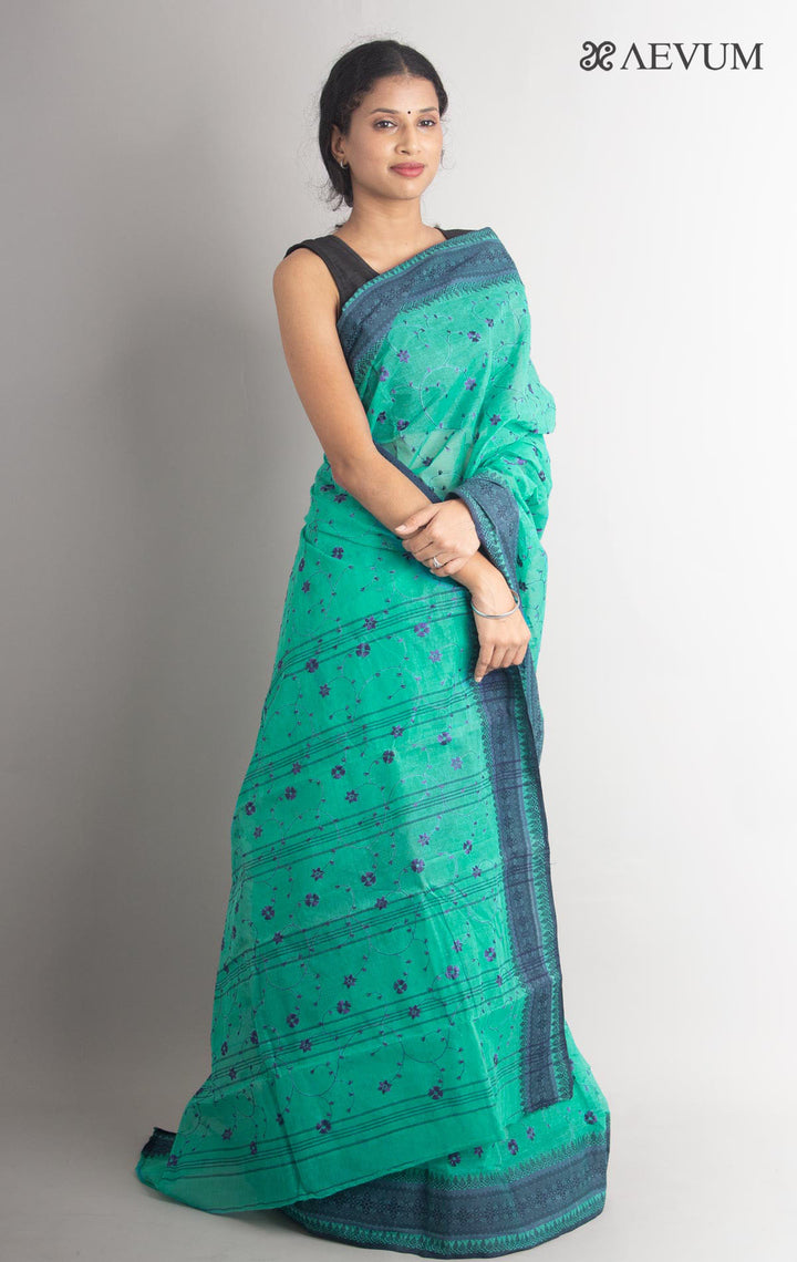 Bengal Cotton Tant Saree with Embroidery - 0722 - AEVUM