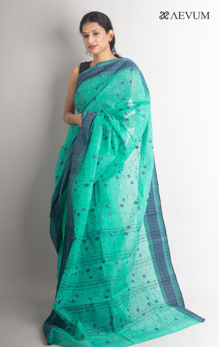 Bengal Cotton Tant Saree with Embroidery - 0722 - AEVUM