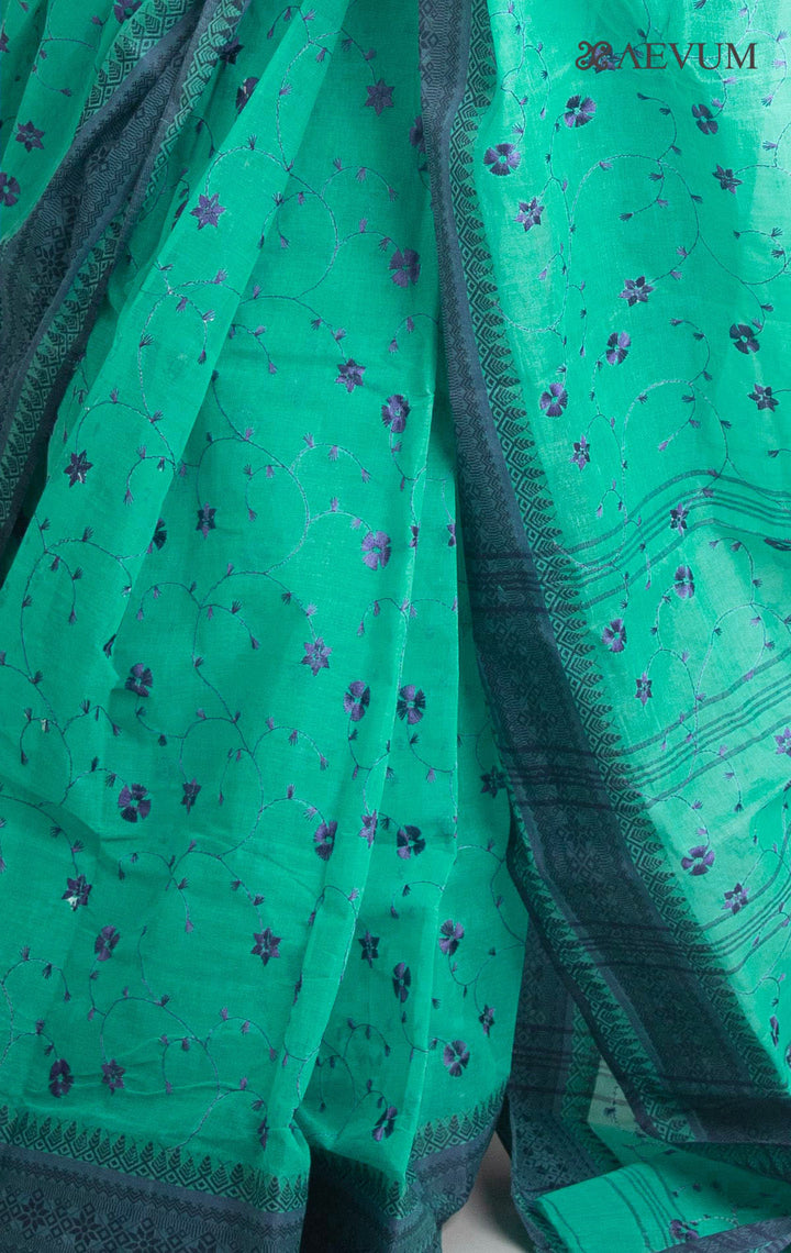 Bengal Cotton Tant Saree with Embroidery - 0722 - AEVUM