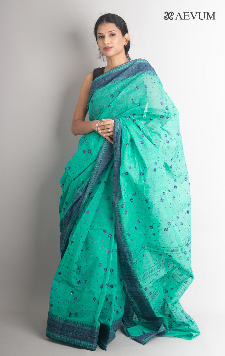 Bengal Cotton Tant Saree with Embroidery - 0722 - AEVUM