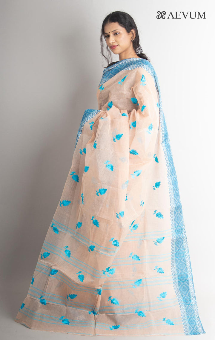 Bengal cotton Tant Saree with Embroidery - 0726 - AEVUM