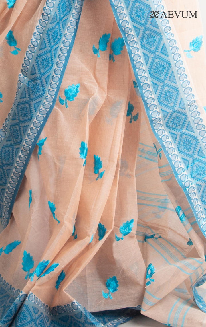 Bengal cotton Tant Saree with Embroidery - 0726 - AEVUM