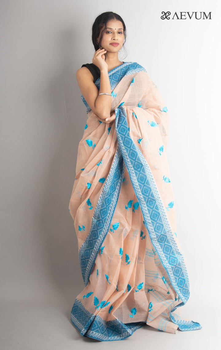 Bengal cotton Tant Saree with Embroidery - 0726 - AEVUM