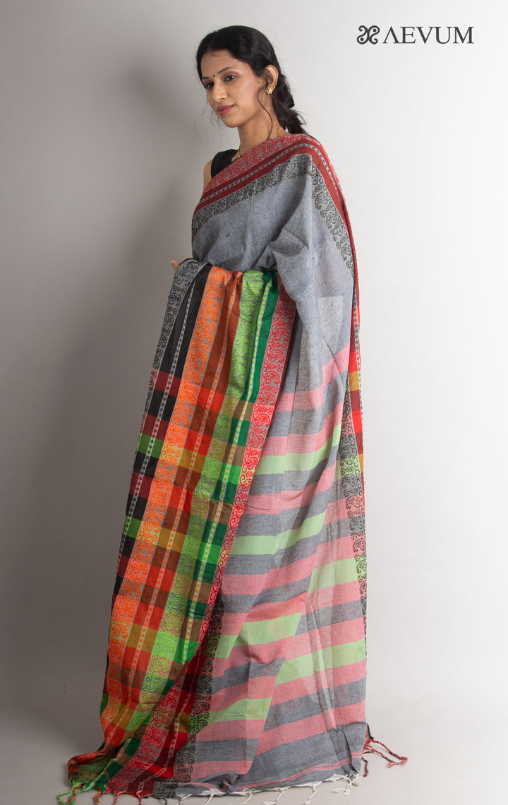 Aam Kalka Begampuri Bengal Cotton Handloom Saree - 0753 - AEVUM