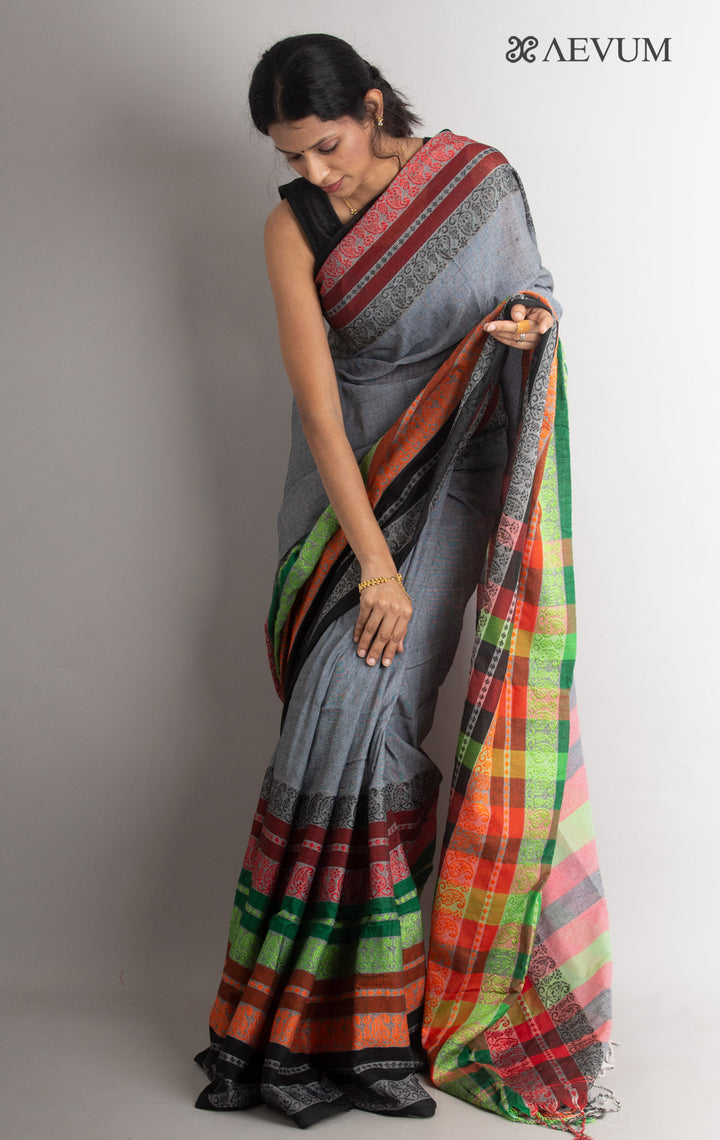 Aam Kalka Begampuri Bengal Cotton Handloom Saree - 0753 - AEVUM