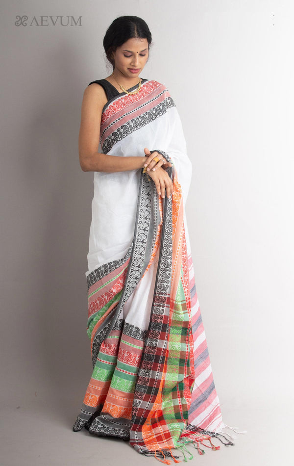 Aam Kalka Begampuri Bengal Cotton Handloom Saree - 0756 - AEVUM